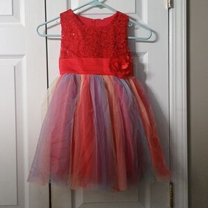 Birthday Party Fairy Party special occasion rainbow sequin top dress Sz 110 NWOT
